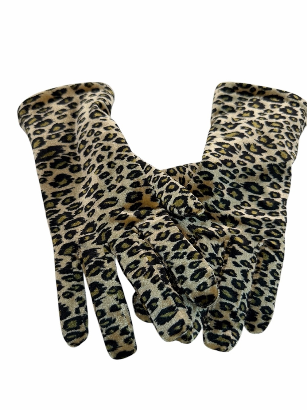 Cejon Leopard Print Gloves in Beige and Black